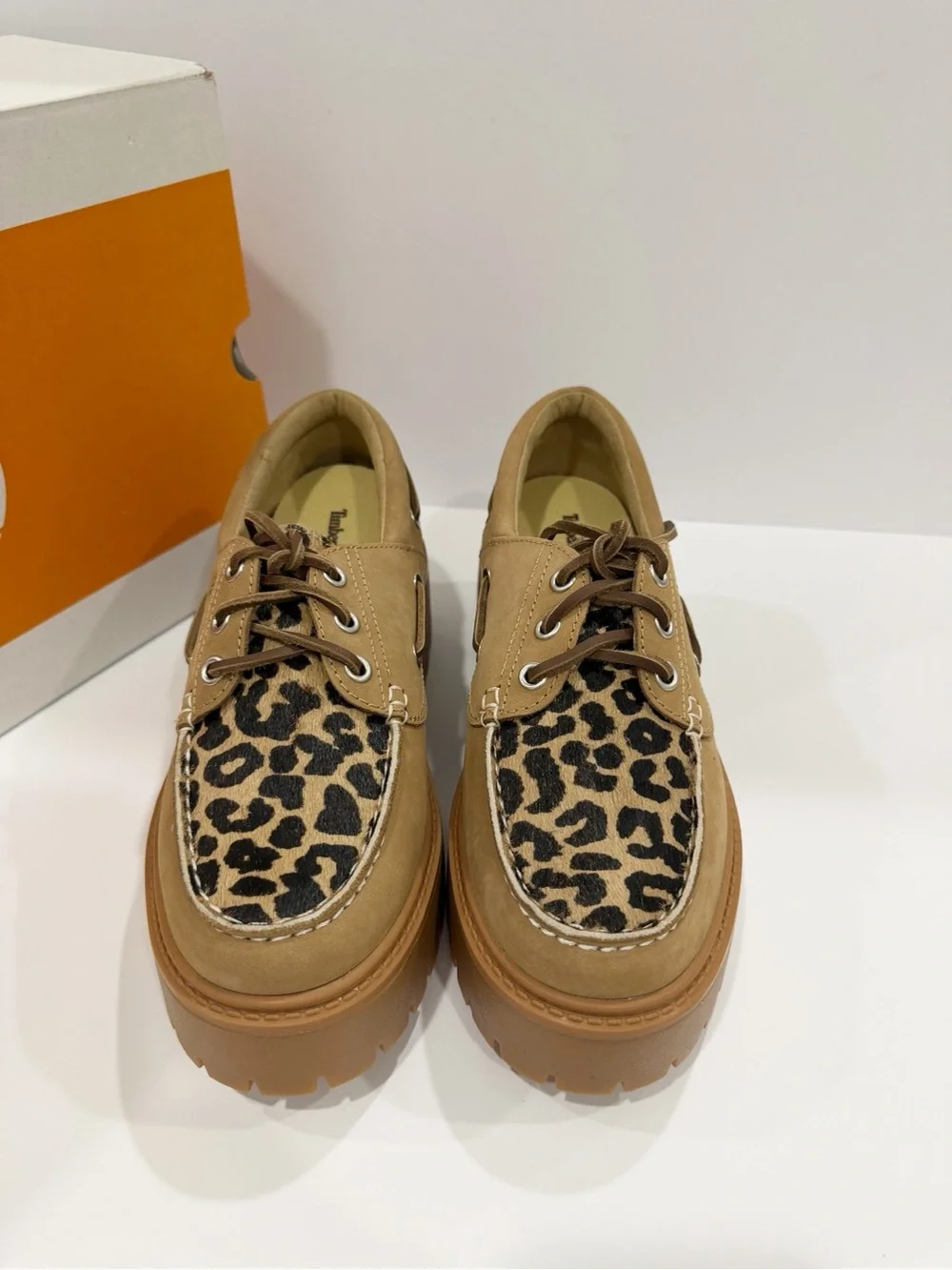 Timberland Stone Street Genuine Calf Hair Platform Boat Shoes
